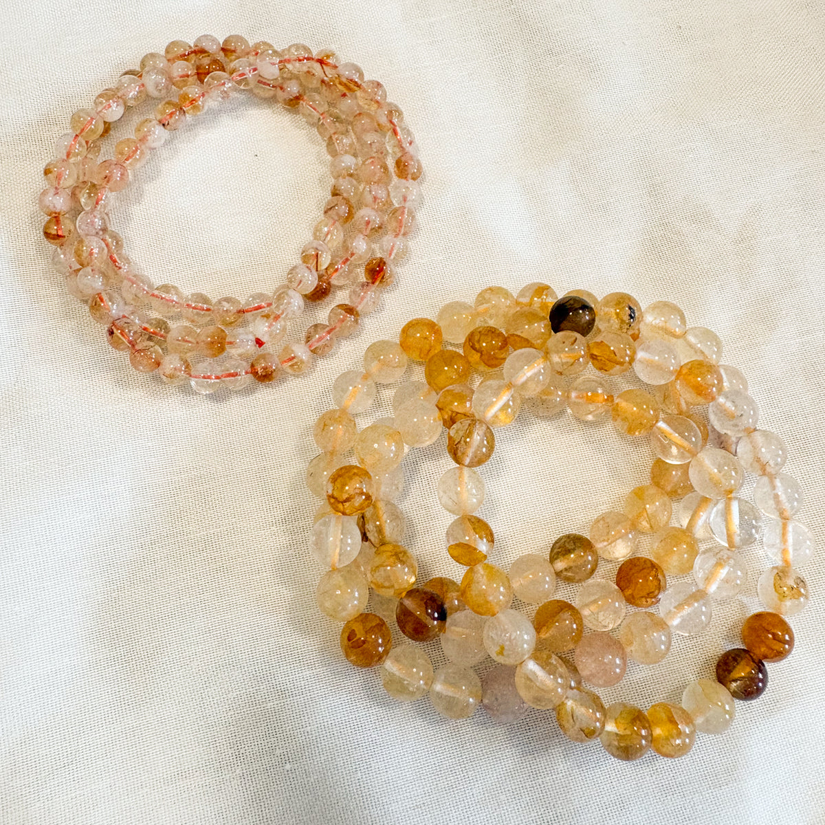 Citrine, Golden healer or Yellow Jade crystal bead bracelet
