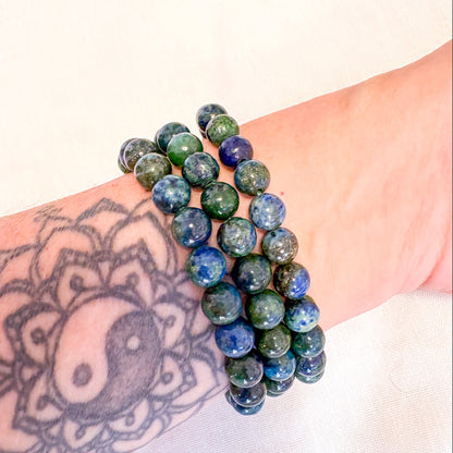Chrysocolla crystal bead / crystal bracelet