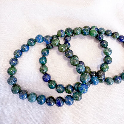 Chrysocolla crystal bead / crystal bracelet