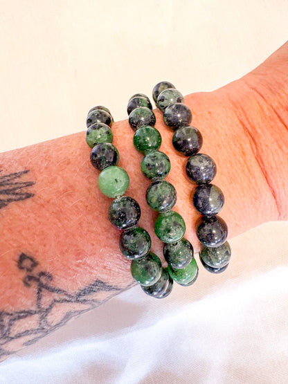 Ruby Zoisite crystal bead bracelet