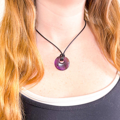 Crystal donut pendant necklace