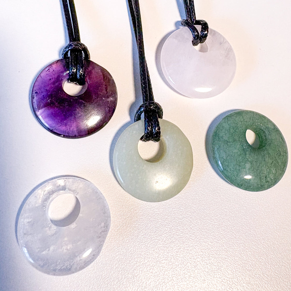 Crystal donut pendant necklace