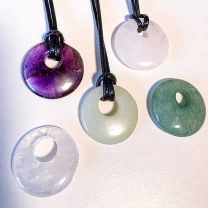 Crystal donut pendant necklace