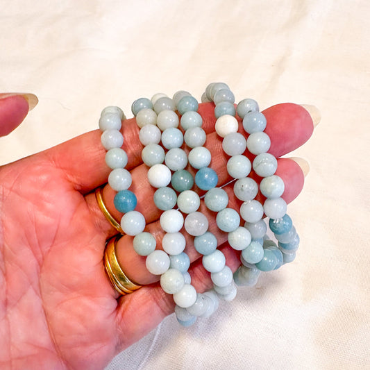 Blue amazonite crystal bead / crystal bracelet