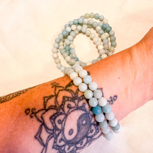 Blue amazonite crystal bead / crystal bracelet