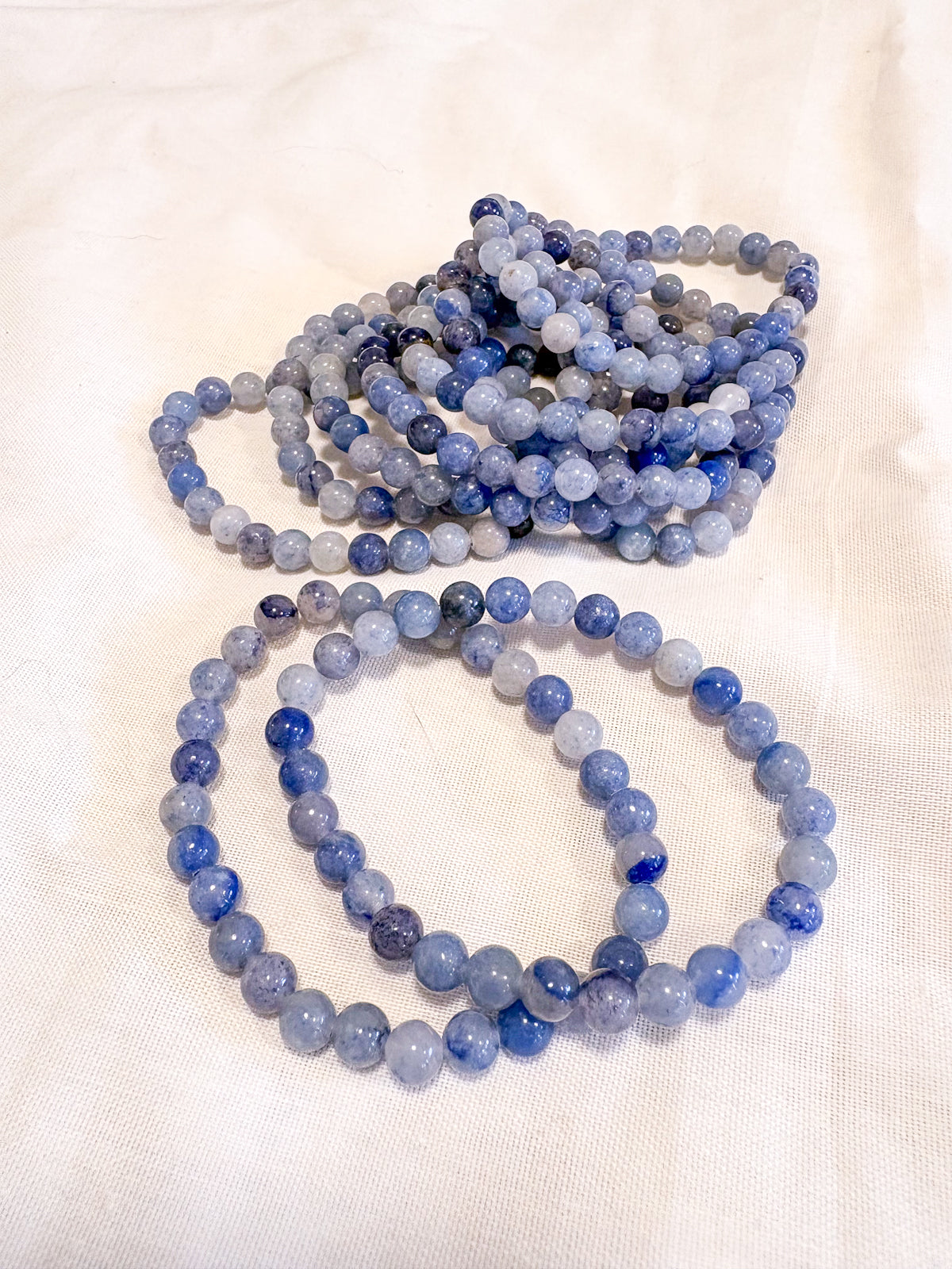 Blue aventurine crystal bead bracelet