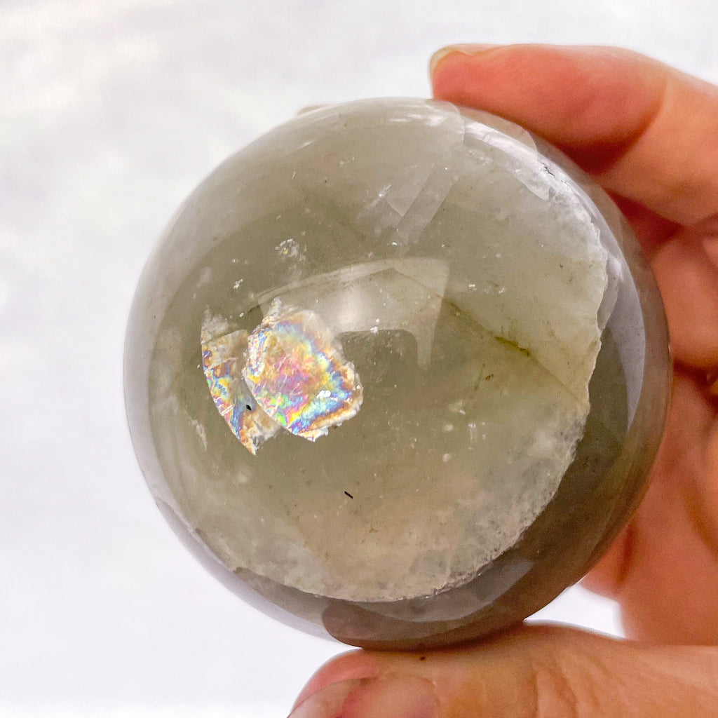 Green Moonstone goddess crystal sphere