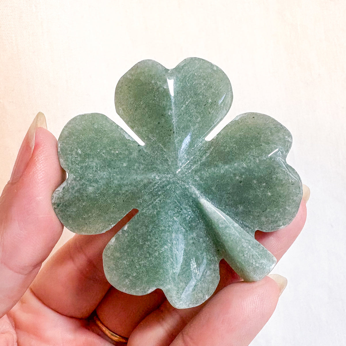 Green Aventurine Crystal lucky 4 leaf clover