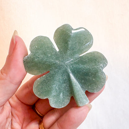 Green Aventurine Crystal lucky 4 leaf clover
