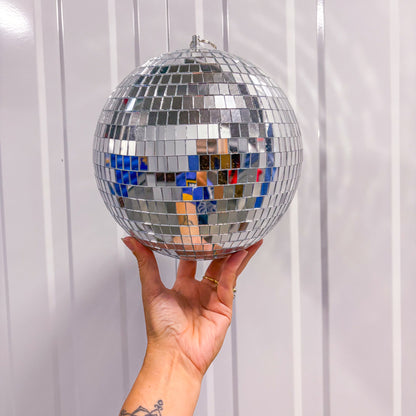 Disco mirror ball with motor spinner