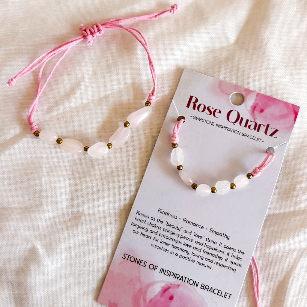 Rose quartz crystal bracelet