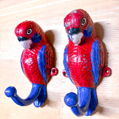 Cockatoo / Galah / Magpie / Kookaburra bird painted iron hook single or set