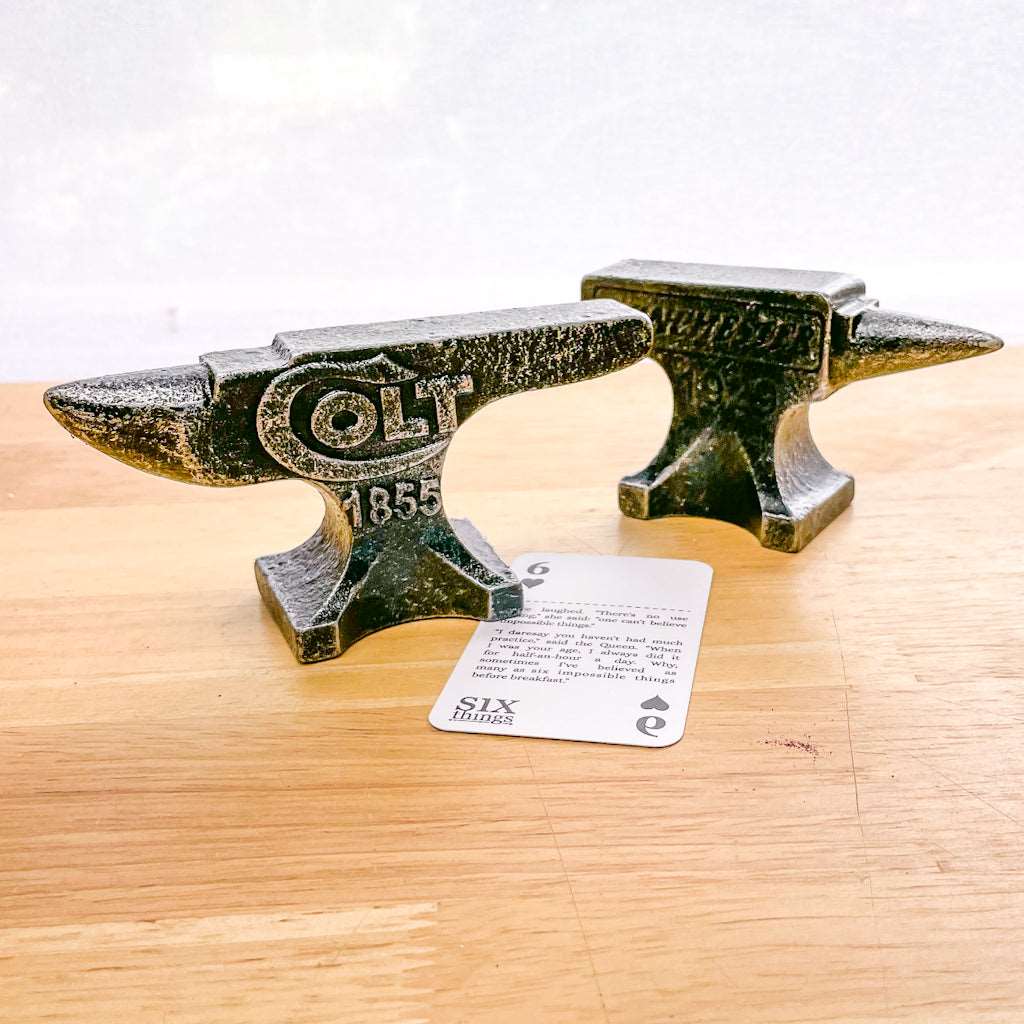 Cast iron Anvil vintage statue paper weight