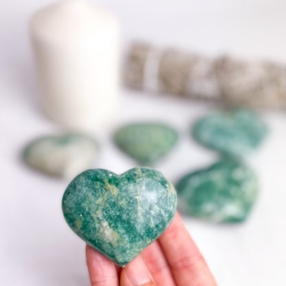 Fuchsite mica heart shaped crystal