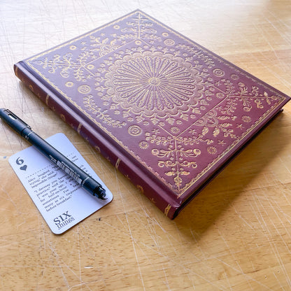 Hard cover Scottish wheel faux leather journal