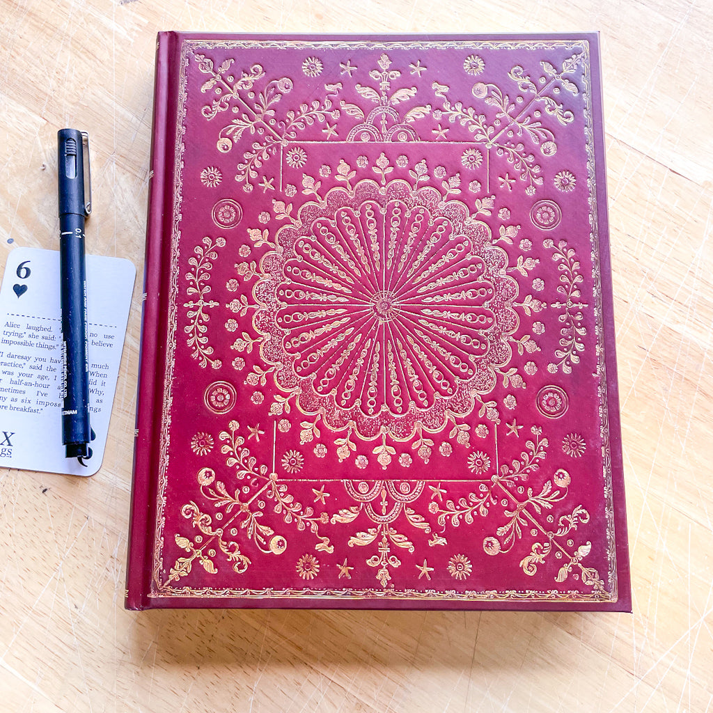 Hard cover Scottish wheel faux leather journal