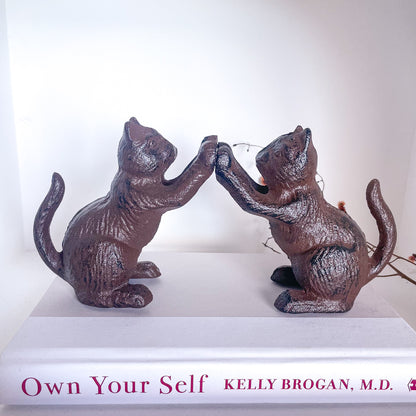 Cat cast iron vintage bookend