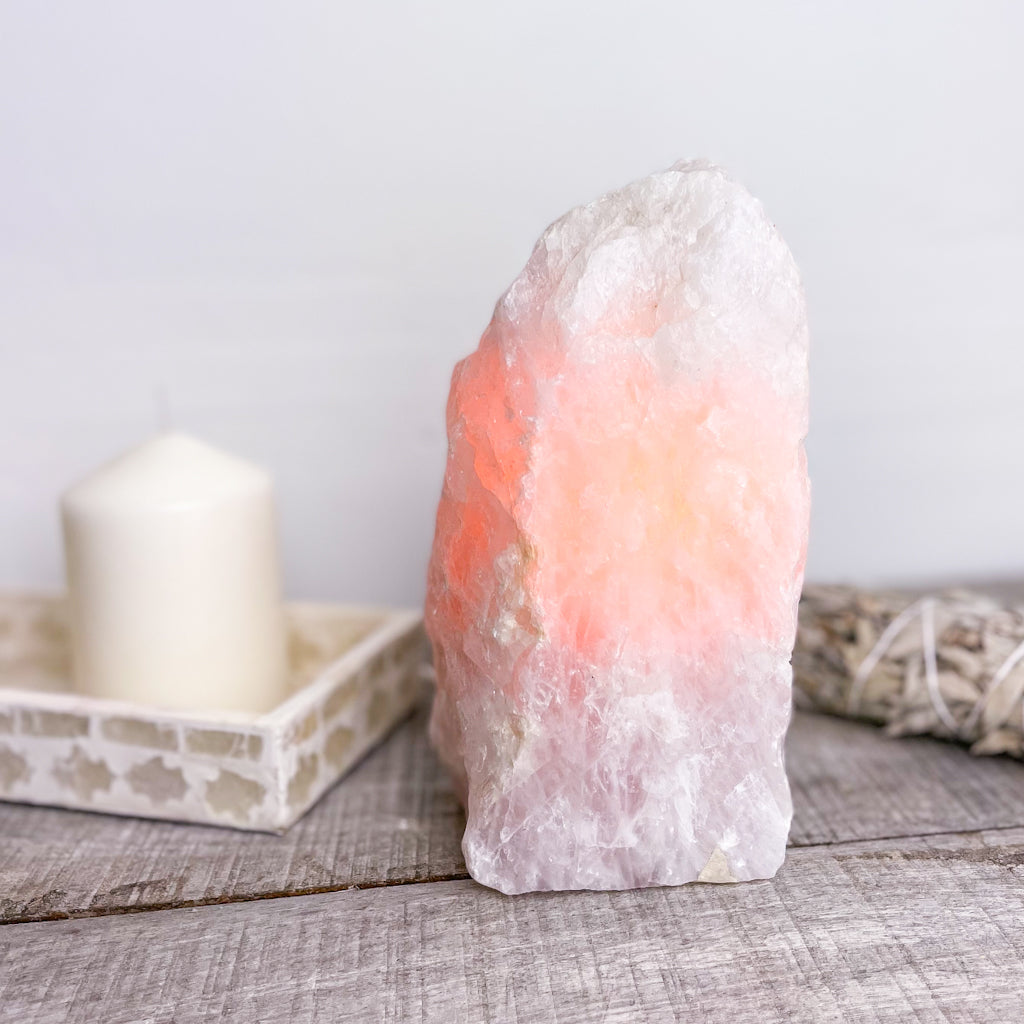 Rose quartz crystal lamp light 1.5-2kg