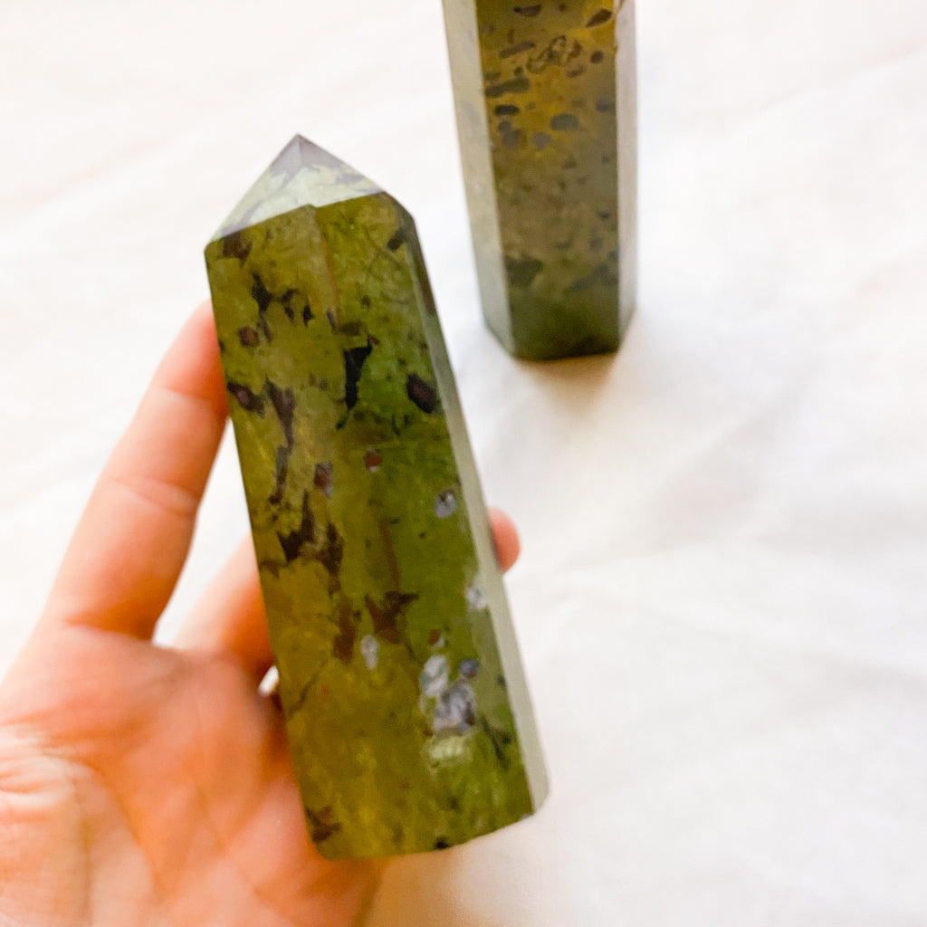 Copper in matrix crystal point tower