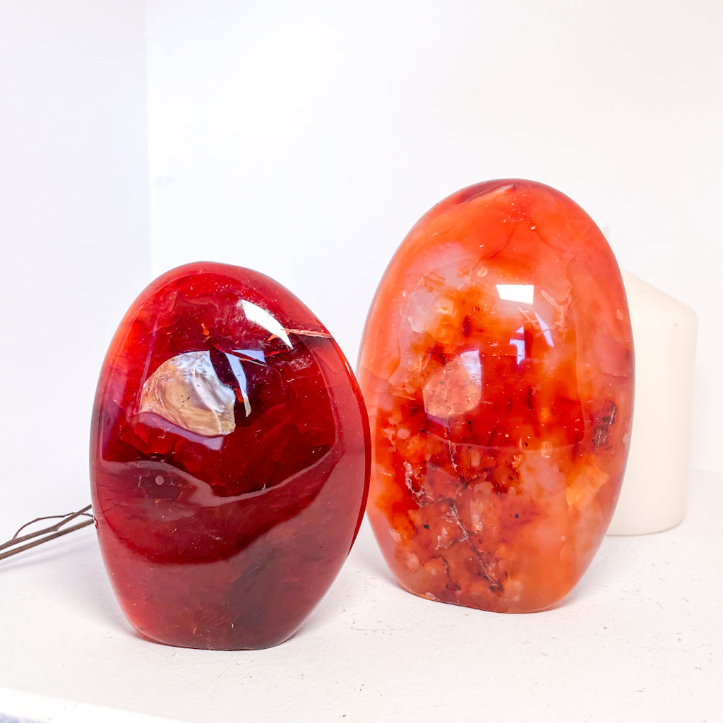 Carnelian crystal freeform statue