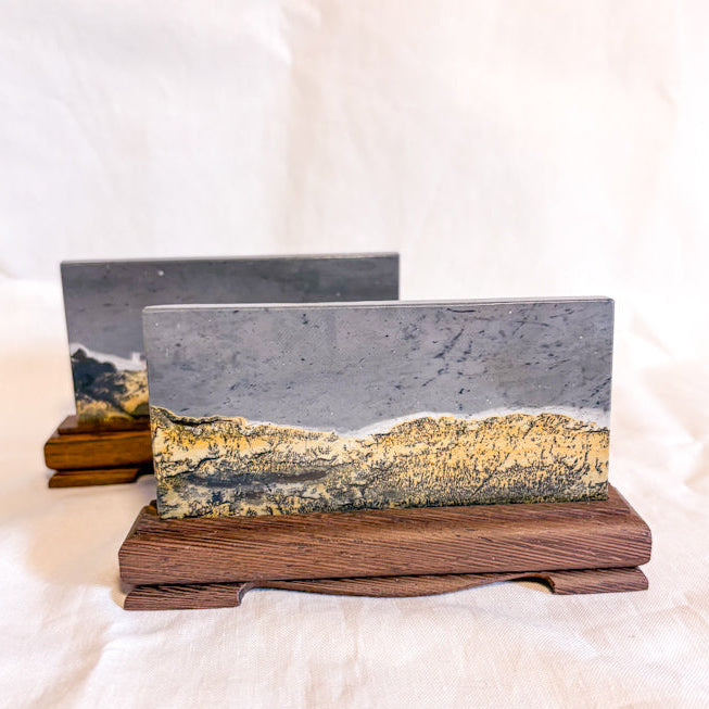 Picture Jasper crystal with wooden stand