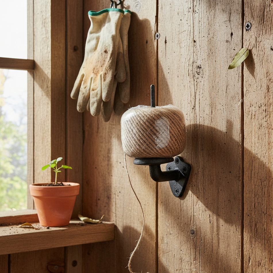 Vintage cast iron twine holder wall hook
