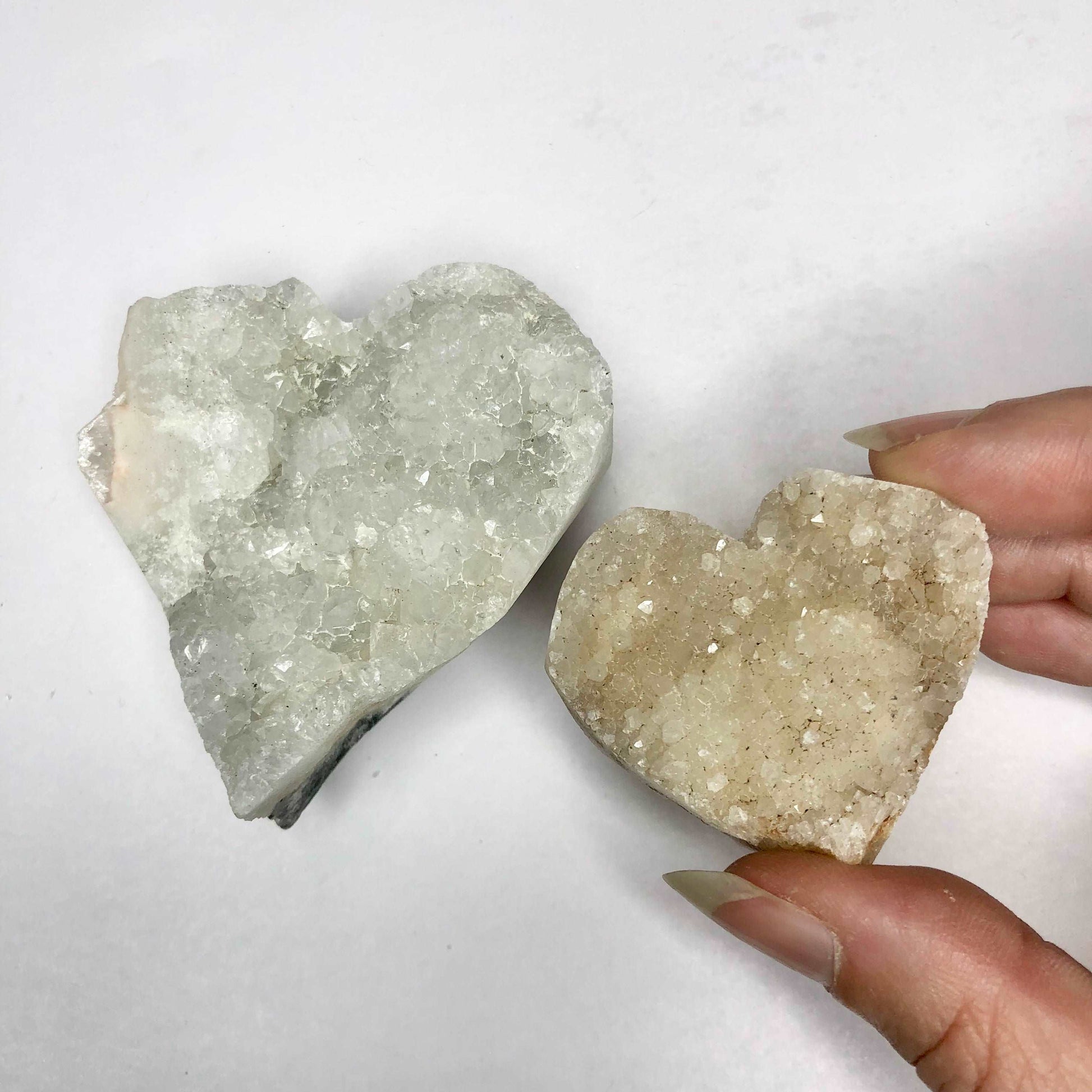 Apophyllite / stilbite heart shaped crystal cluster