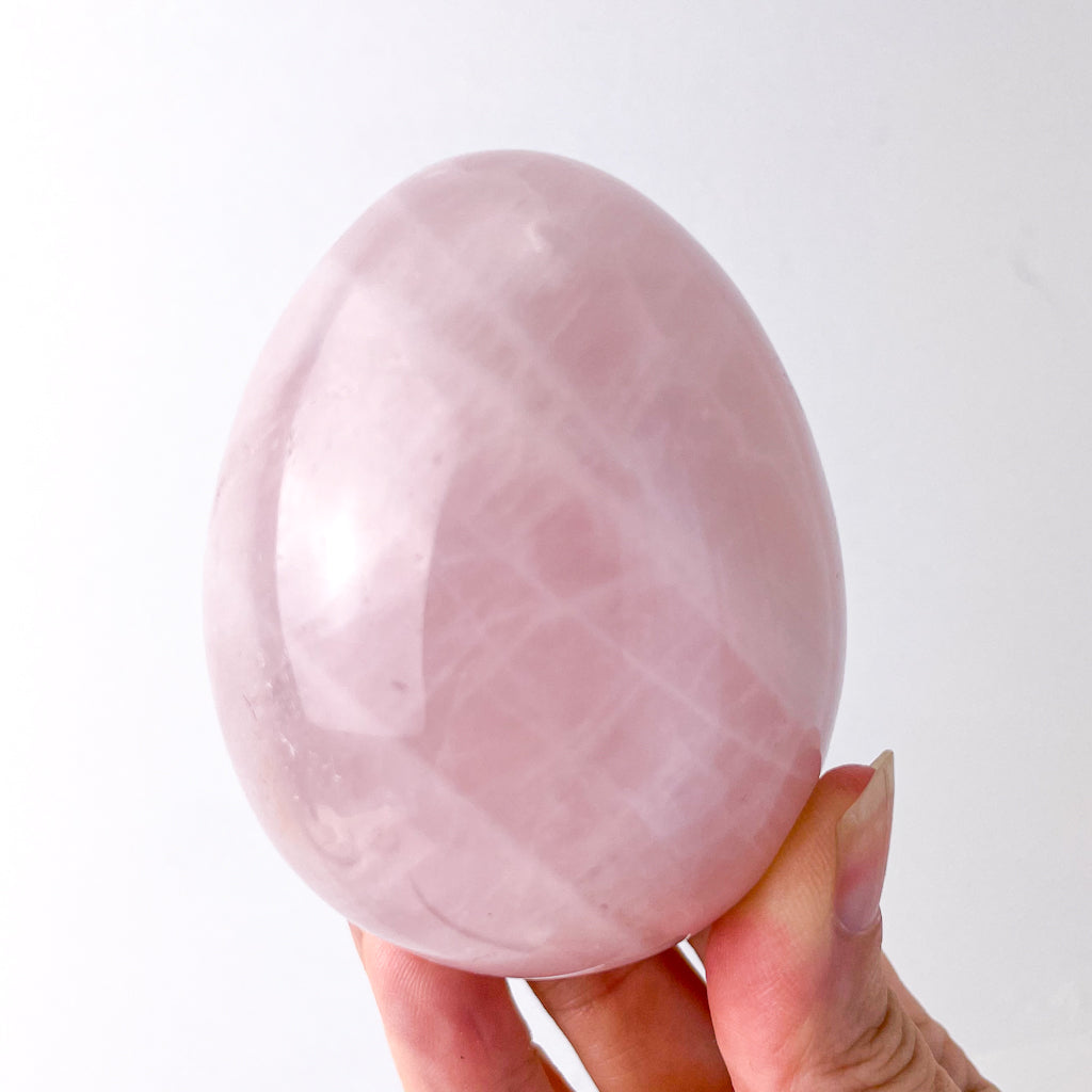 Rose Quartz crystal egg