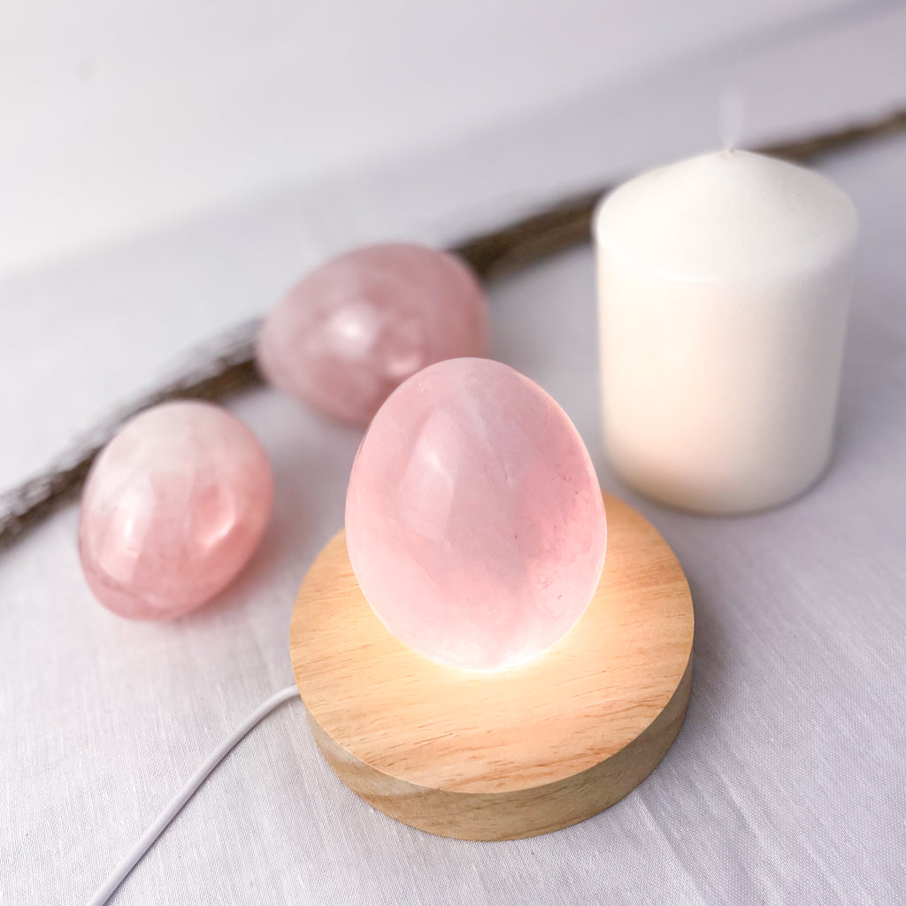 Rose Quartz crystal egg