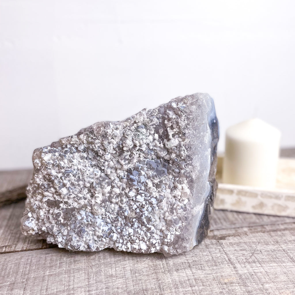 Calcite, Quartz and Blue lace agate crystal cluster XL 2.3kg