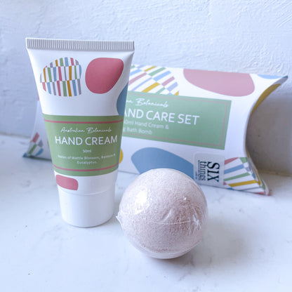 Good vibes gift hand cream & bath bomb set