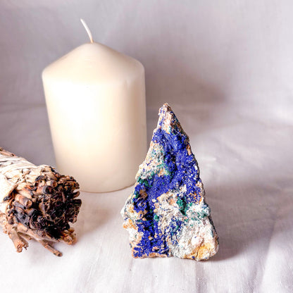 Azurite + malachite specimen crystal stone