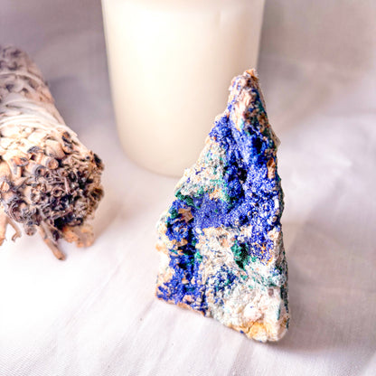 Azurite + malachite specimen crystal stone