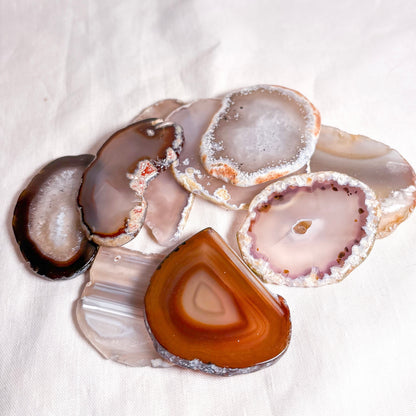 Agate crystal geode slice