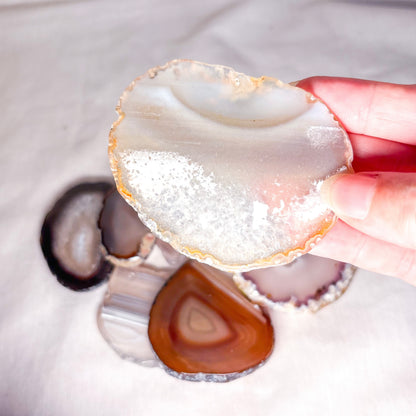 Agate crystal geode slice