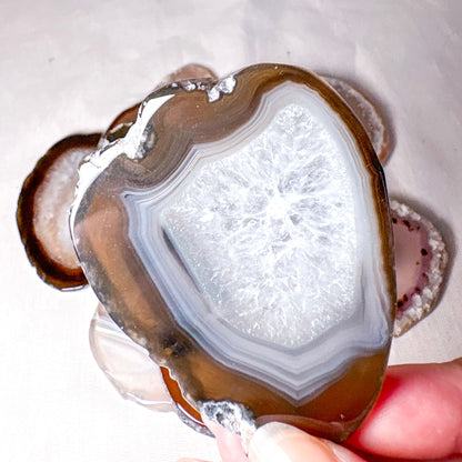 Agate crystal geode slice