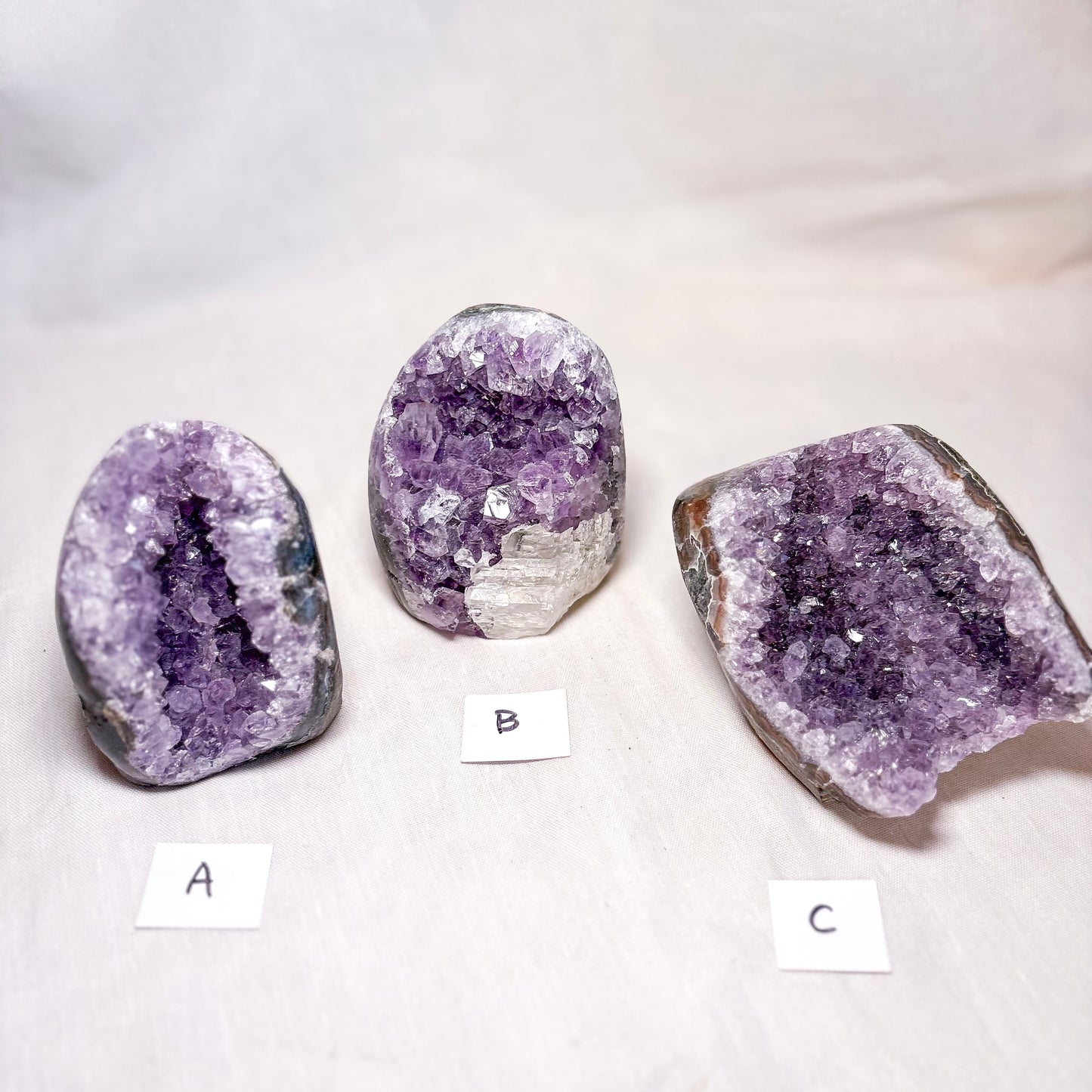 Polished edge amethyst crystal cluster cave 400-450g