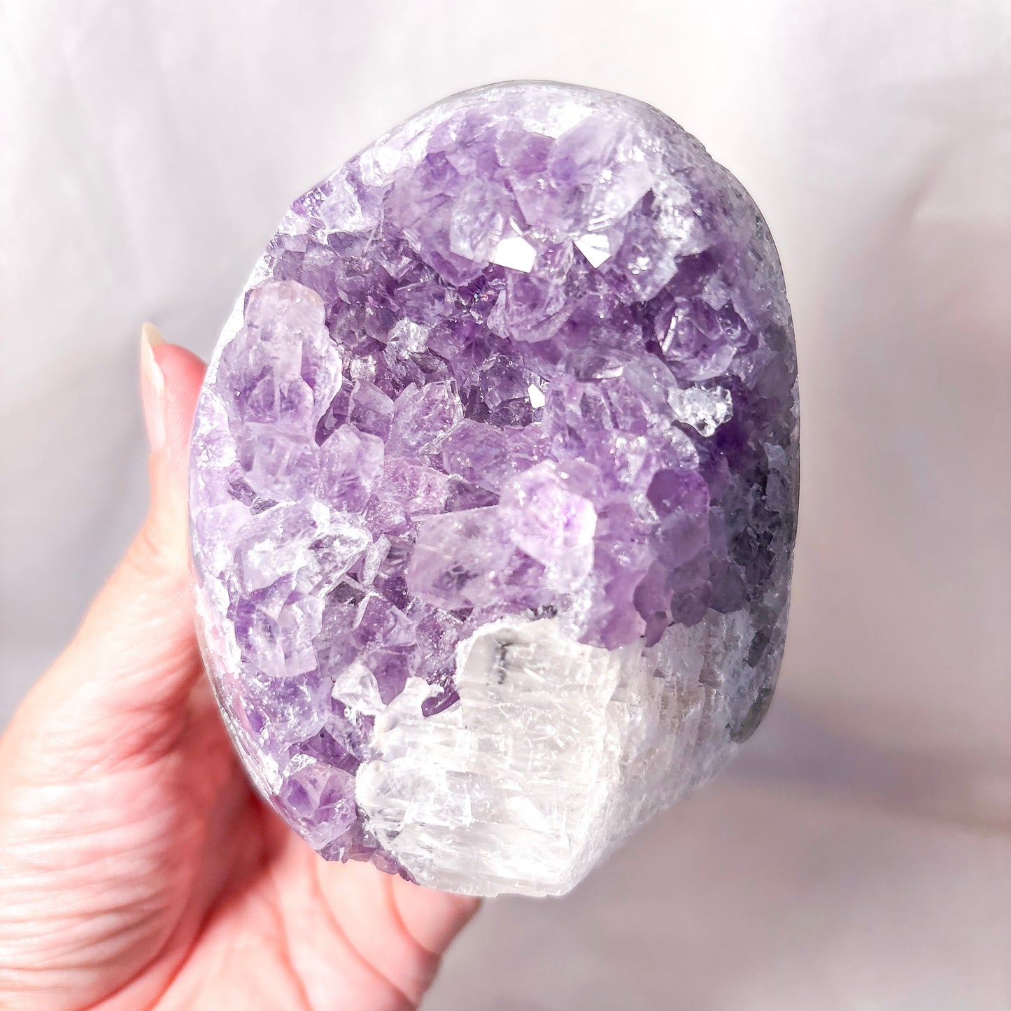Polished edge amethyst crystal cluster cave 400-450g