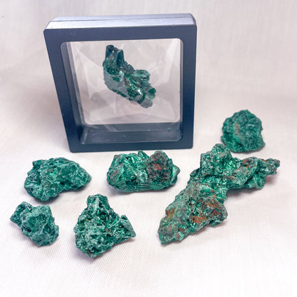 Malachite crystal large tumble or fibrous cluster