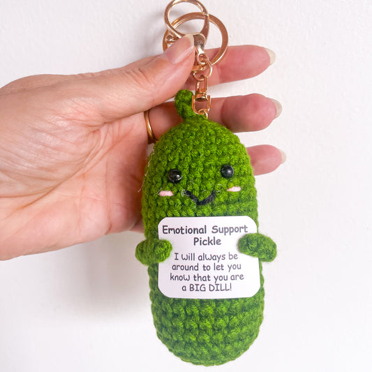 Cute support pickle crochet keepsake toy keyring