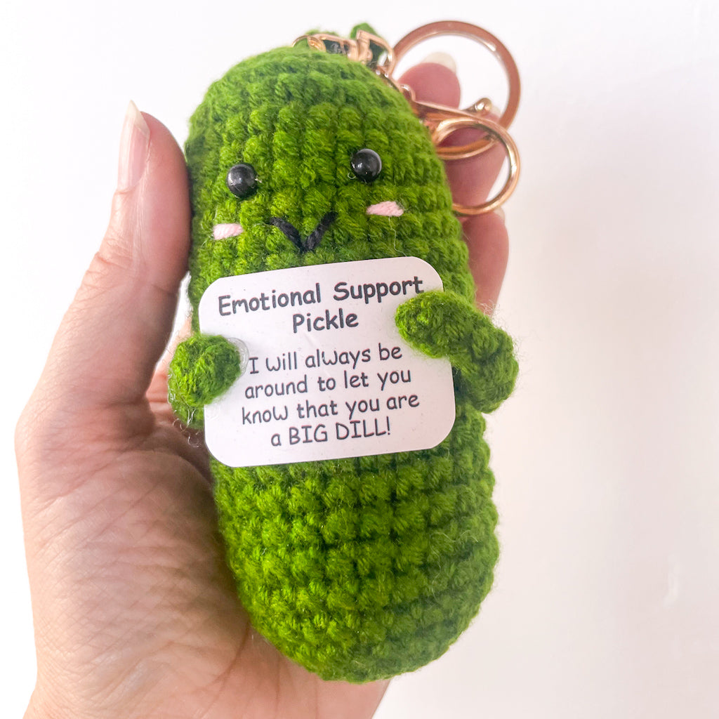 Cute support pickle crochet keepsake toy keyring