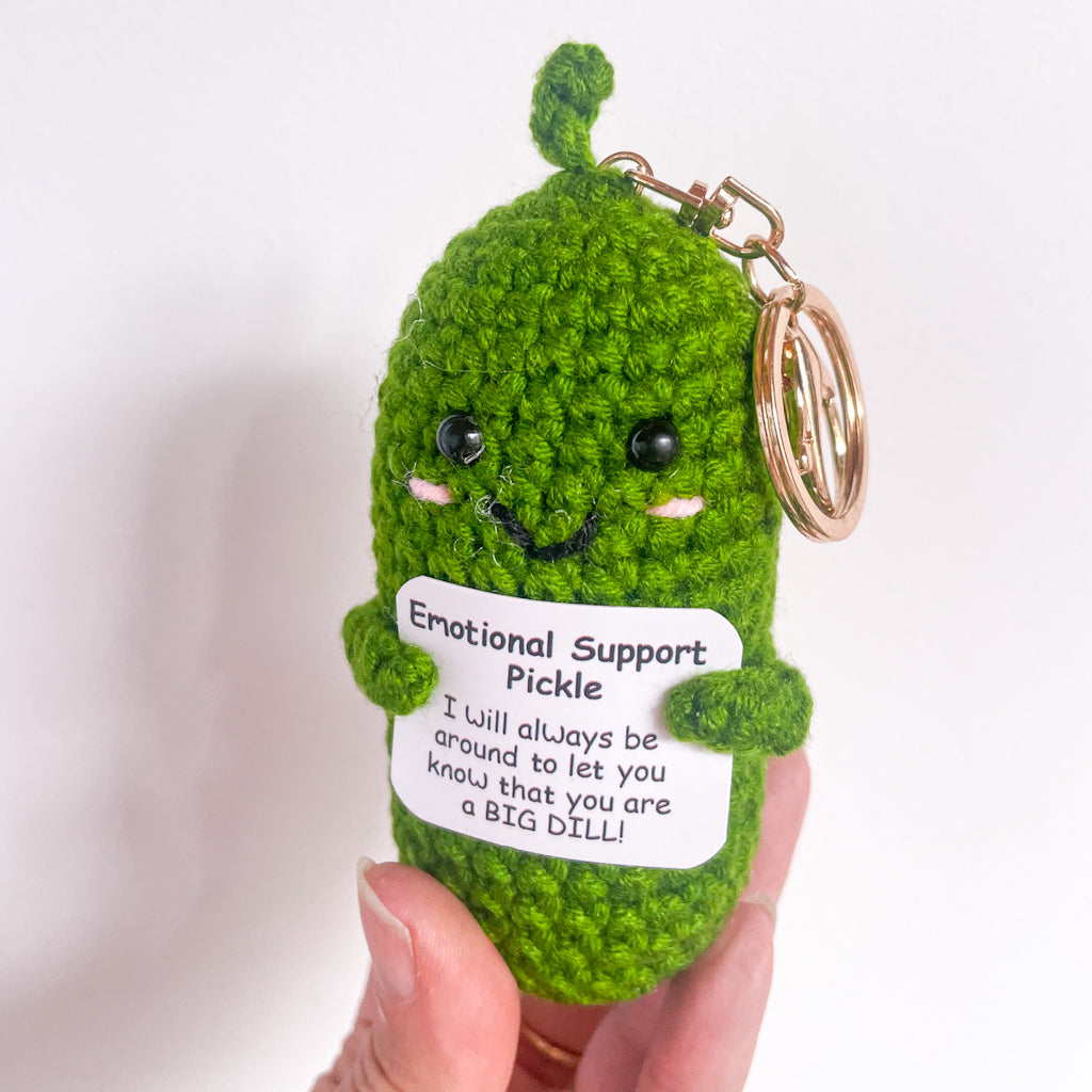 Cute support pickle crochet keepsake toy keyring