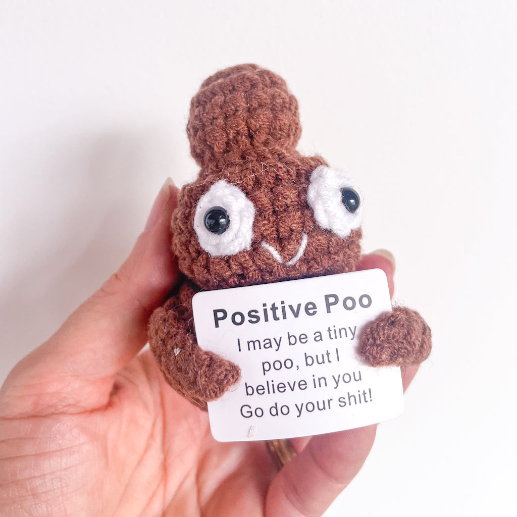 Cheeky positive poop crochet keepsake toy