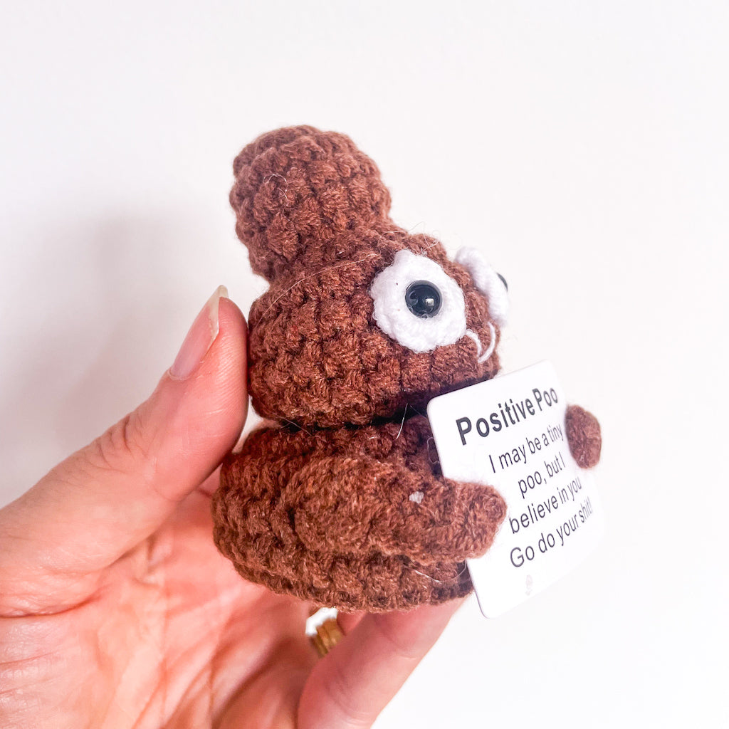 Cheeky positive poop crochet keepsake toy