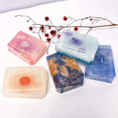 Crystal soap bar - vegan gemstone soap