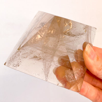 Smoky quartz with phantoms large crystal pyramid XL