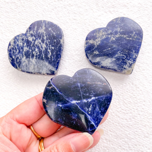 Sodalite crystal heart shaped stone