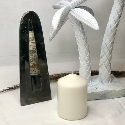 Fossil crystal shell tower statue