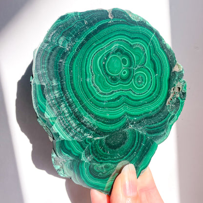 Malachite green crystal slab tray M