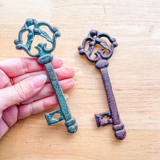 Vintage lucky decorative skeleton key to your heart